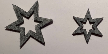 Filz-Stern grau-meliert